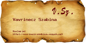 Vavrinecz Szabina névjegykártya