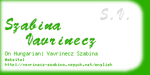 szabina vavrinecz business card